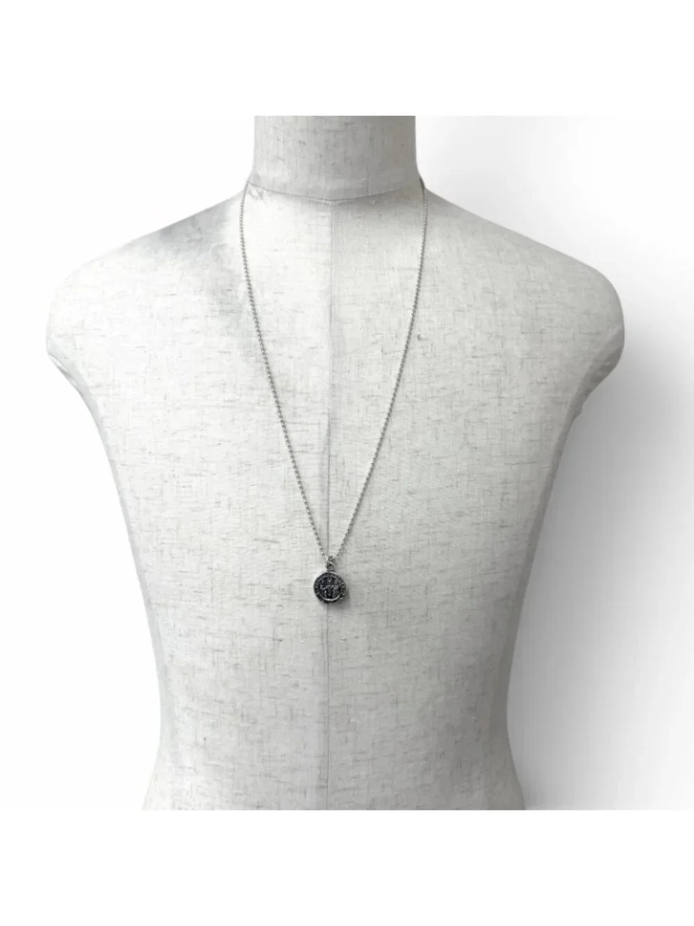 Chrome Hearts Chrm Angl Mdl V2 Ball Chain Angel Medal Necklace